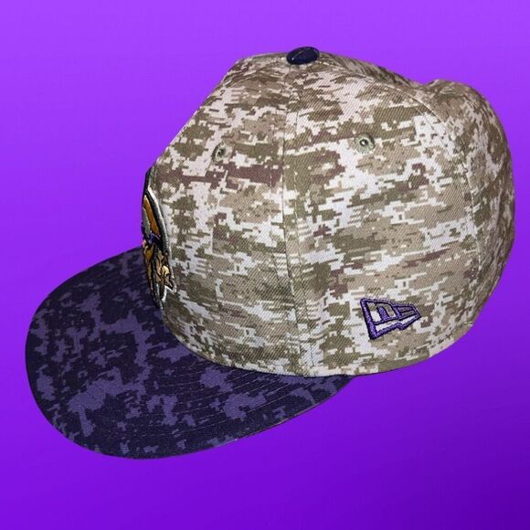 New Era MN Vikings Salute the Soldiers Fitted Cap 7 3/8 - Picture 2 of 7